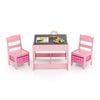 Costway Kids Table And Chairs Set Study Desk W/chalkboard Pink
