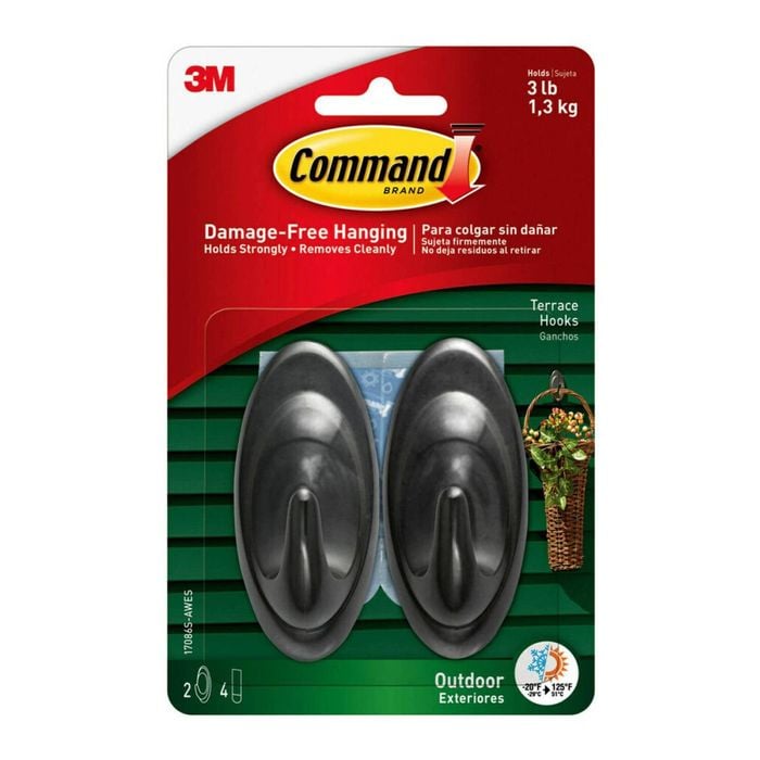 Command Outdoor Medium Slate Terrace Hooks