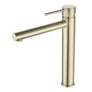 Mondella Resonance 35mm Brushed Brass Vessel Basin Mixer WELS 4 Star 7.5L/min