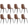 Oikiture 8x Dining Chairs Kitchen Accent Chair Lounge Room PU Leather Brown