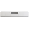 2.6m High Gloss White TV Unit With 2 Side Tables