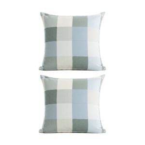 2PK Renee Taylor Textured Cotton Reversible European Pillowcase Jackson Check