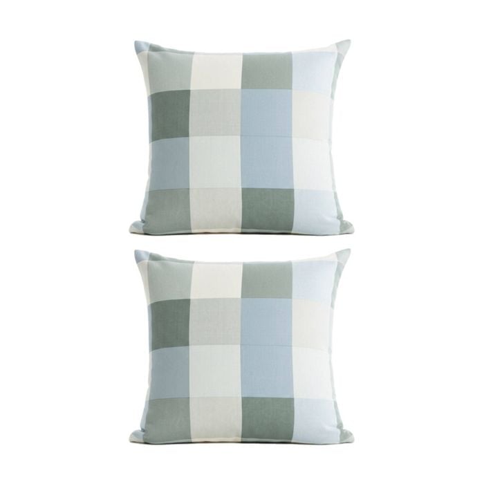 2PK Renee Taylor Textured Cotton Reversible European Pillowcase Jackson Check