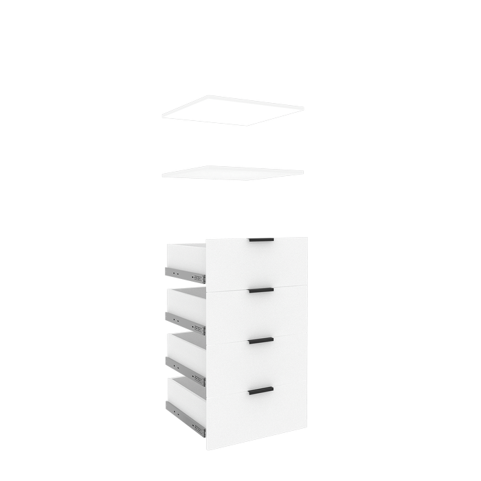 Lugna White 4 Drawer 2 Shelf Insert Kit - To Suit 600 x 580mm Cabinet Shell