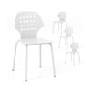 Costway 4x Dining Chairs W/metal Legs White