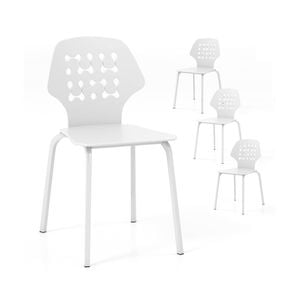 Costway 4x Dining Chairs W/metal Legs White