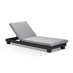 Santorini Outdoor Aluminium Sun Lounge In Charcoal