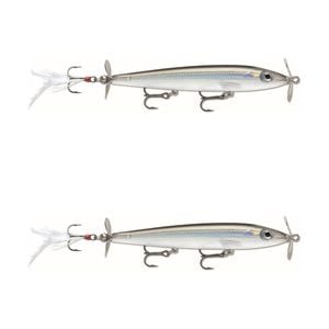 2x Rapala 11cm X Rap Prop Topwater Fishing Lures - Pearl Grey Shiner