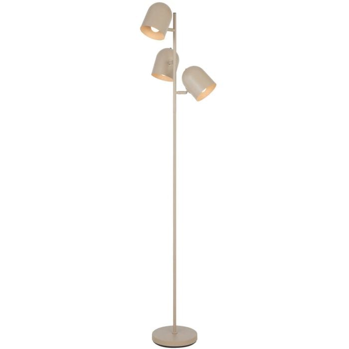 Telbix Turin Modern Standing Floor Lamp Light Metal Khaki Satin