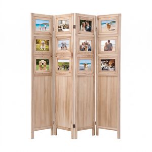 Artiss Room Divider 4 Panel Photo Display Wood