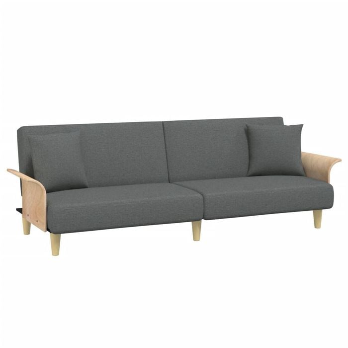 vidaXL Sofa Bed with Armrests Dark Grey Fabric Lounge Couch Chaise Recliner