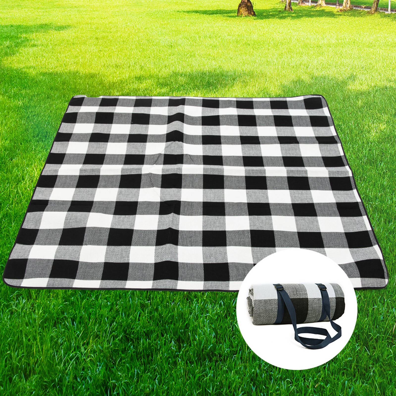 Viviendo 200x300cm Waterproof Outdoor Picnic Blanket Grey Large 200cm x 300cm Bunnings Australia