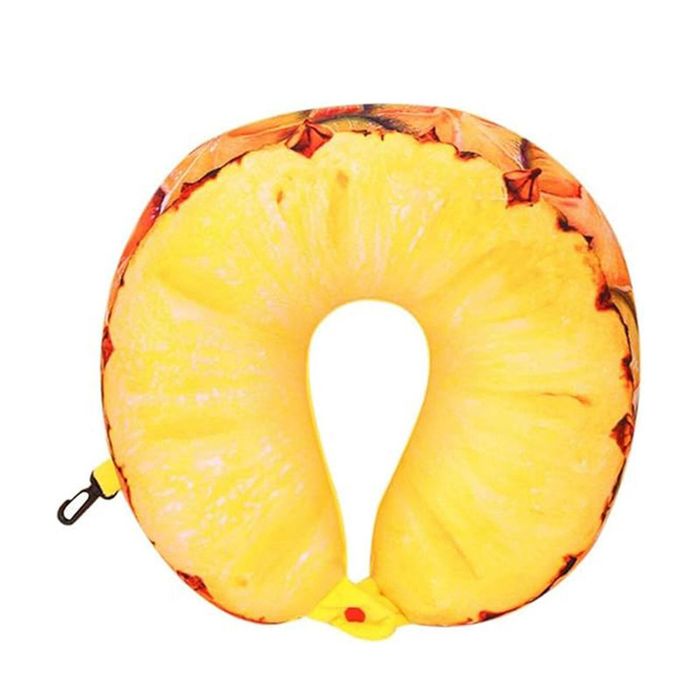 Catzon Travel Pillow Cartoon Fruit Foam Particles Headrest-Pineapple
