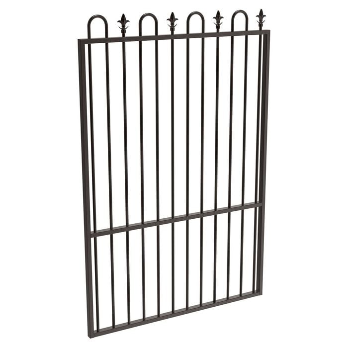 ProtectorAl 800 - 1200 x 1800mm Black Aluminium Loop And Spear Pool Gate With Mid Rail