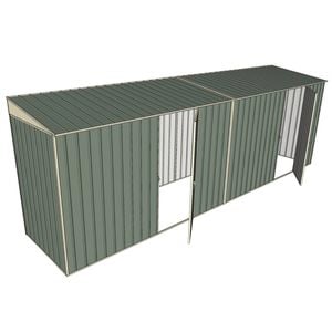 Build-A-Shed 1.2 x 6.0 x 2.0m Skillion Dual Single Hinged Side Doors Shed - Green