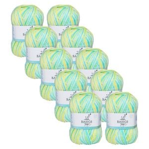 10x Malli 100g Blend Basic Poly/acrylic Lemoncello Multi Colour Yarn