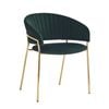 Lex dining chair in velvet and gold legs - Green