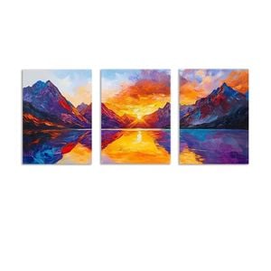 3pcs Stunning Mountain Scene Sun Shine Print 100% Australian Made 3 x 40x60cm (Metal Print)