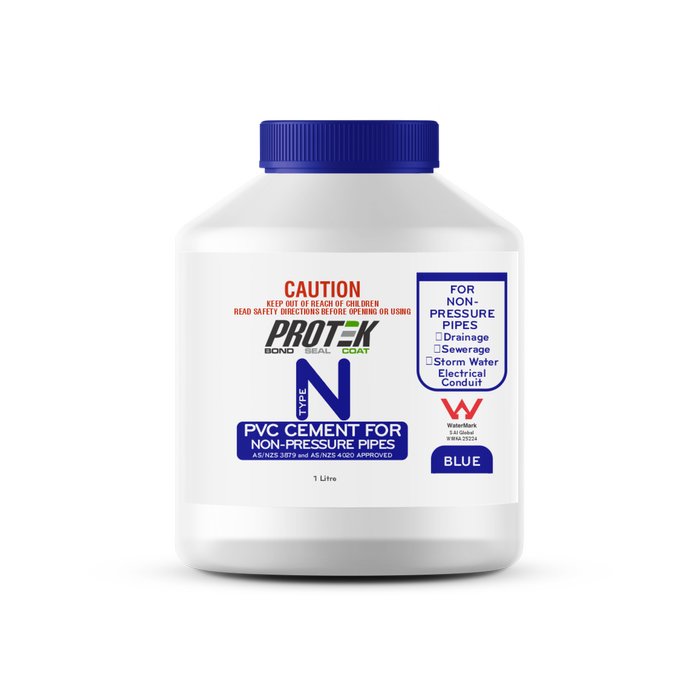 Protek 1L Type N Blue PVC Cement For Non Pressure Pipes