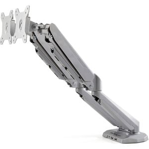 StarTech.com Desk Mount Dual Monitor Arm with USB & 3.5mm Audio, Desk Clamp Ergonomic VESA Mount