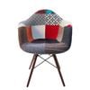 SK Designer Living | Replica Eames DAW Eiffel Chair | Fabric & Walnut - Multicoloured V2