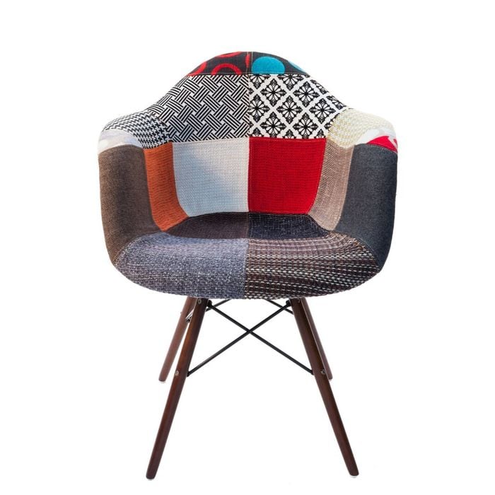 SK Designer Living | Replica Eames DAW Eiffel Chair | Fabric & Walnut - Multicoloured V2
