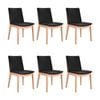 Japandi 6pc Set Leather Seat Dining Chair Black