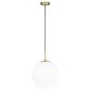 Mercator Preston W300mm Metal White Glass Pendant Light Brushed Brass