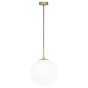 Mercator Preston W300mm Metal White Glass Pendant Light Brushed Brass