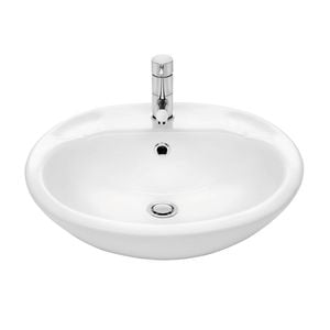 Stylus White Symphony Semi Recessed Basin With 3 Tap Holes