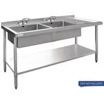 Vogue Double Bowl Sink R/H Drainer - 1800(W) x 900(H) x 700(D)mm