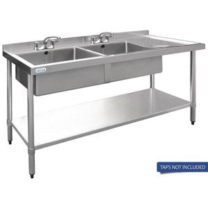 Vogue Double Bowl Sink R/H Drainer - 1800(W) x 900(H) x 700(D)mm