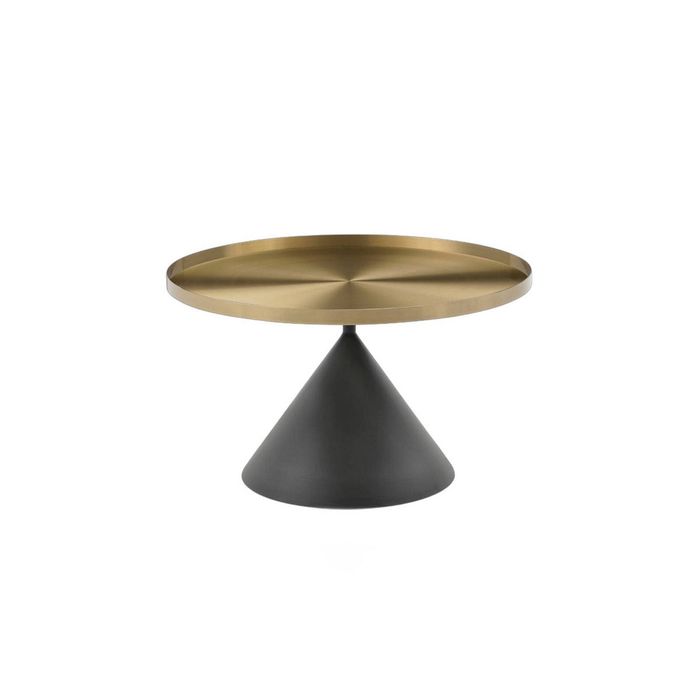 Seek and Ramble Lloyd Round Coffee Table Brushed Gold & Black