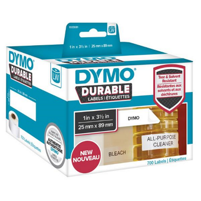 Dymo Label Writer Durable 25mm X 89mm White Labels