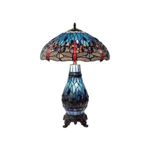 G&g Dragonia Tiffany Table Lamp - Blue