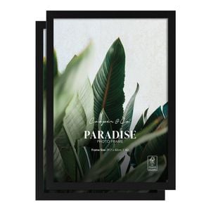 Cooper & Co. Set Of 2 29.7x42cm Black Premium Paradise Wooden Photo Frame