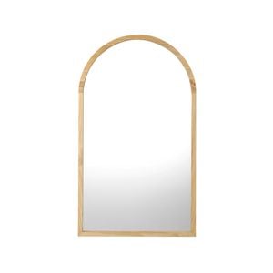 Oikiture 86x50cm Arched Wall Mirrors Wooden Home Decor