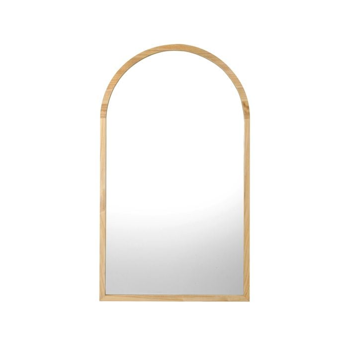 Oikiture 86x50cm Arched Wall Mirrors Wooden Home Decor