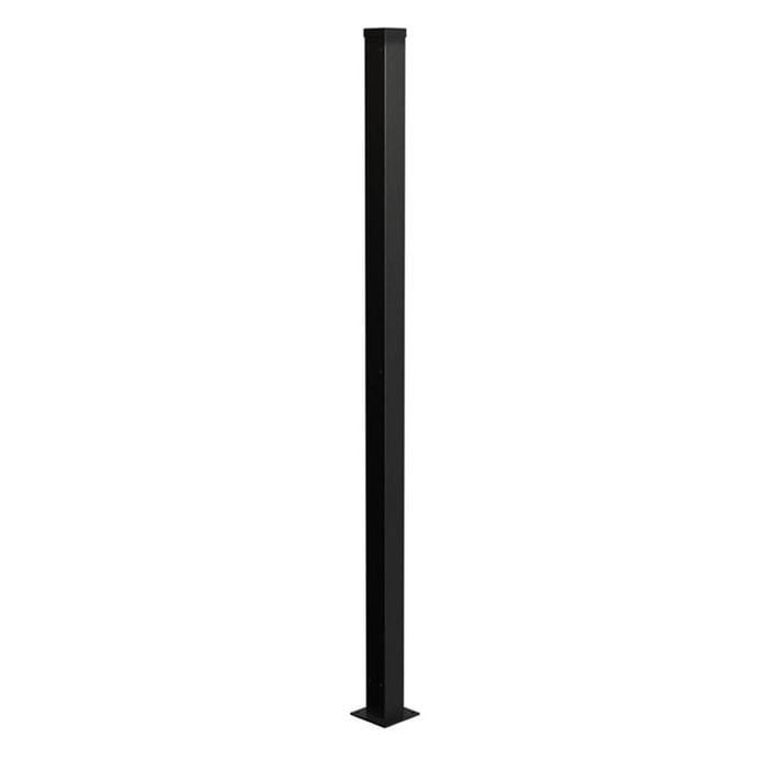 PEAK Wire Grid Fencing 1228mm Black Steel Flange Fence Post
