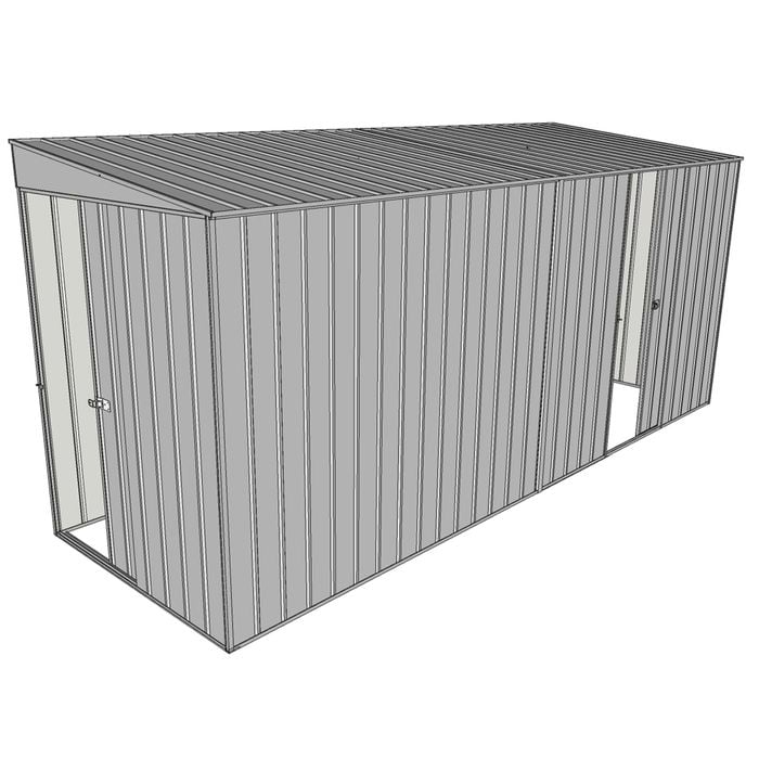 Build-a-Shed 1.5 x 4.5 x 2m Single Sliding Side Door Skillion Shed - Zinc