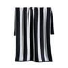 Canningvale Striped Cabana 160cm Cotton Terry Beach Towel - Black