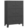 vidaXL Industrial Storage Chest Anthracite Metal Container Cabinet Sideboard