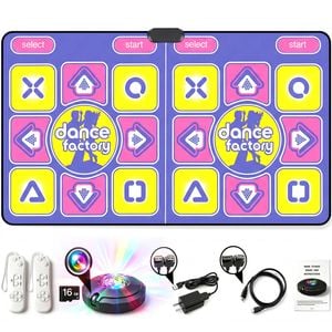 Advwin Double Dance Game Mat For Tv, Anti-slip Fitness Dancing Pad For Kids Adults,  Plug & Play Indoor Sports Game
