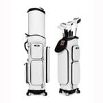 PGM GOLF Four Wheels Hard Shell Retractable Cover Travel Cart Bag QB142 White