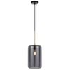 Telbix Korova Modern Pendant Hanging Lamp Light Glass Metal Brass Matt Smoke