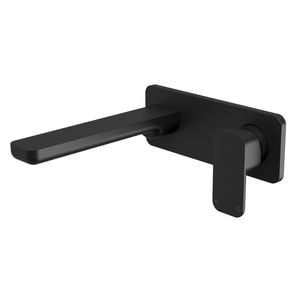 Mondella Matte Black Lead Free Overture Wall Basin/Bath Mixer Set