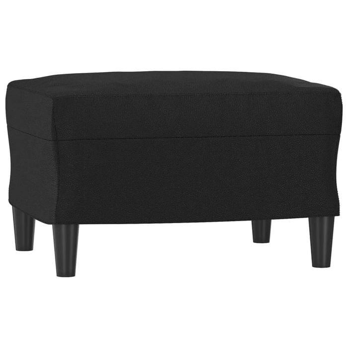 vidaXL Footstool Black Faux Leather Ottoman Footrest Living Room Sofa Stool
