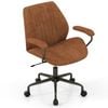 Costway Swivel Office Chair Computer Desk Armchair Brown