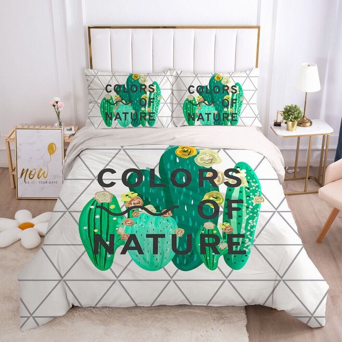 3D Flower Cactus 364 Bed Pillowcases Quilt King Single Size