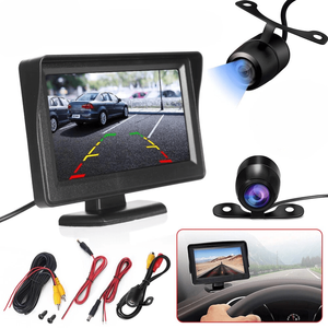 4.3" Lcd Rear View Monitor With Reverse Camera - Night Vision, Waterproof, Easy Install Kit
